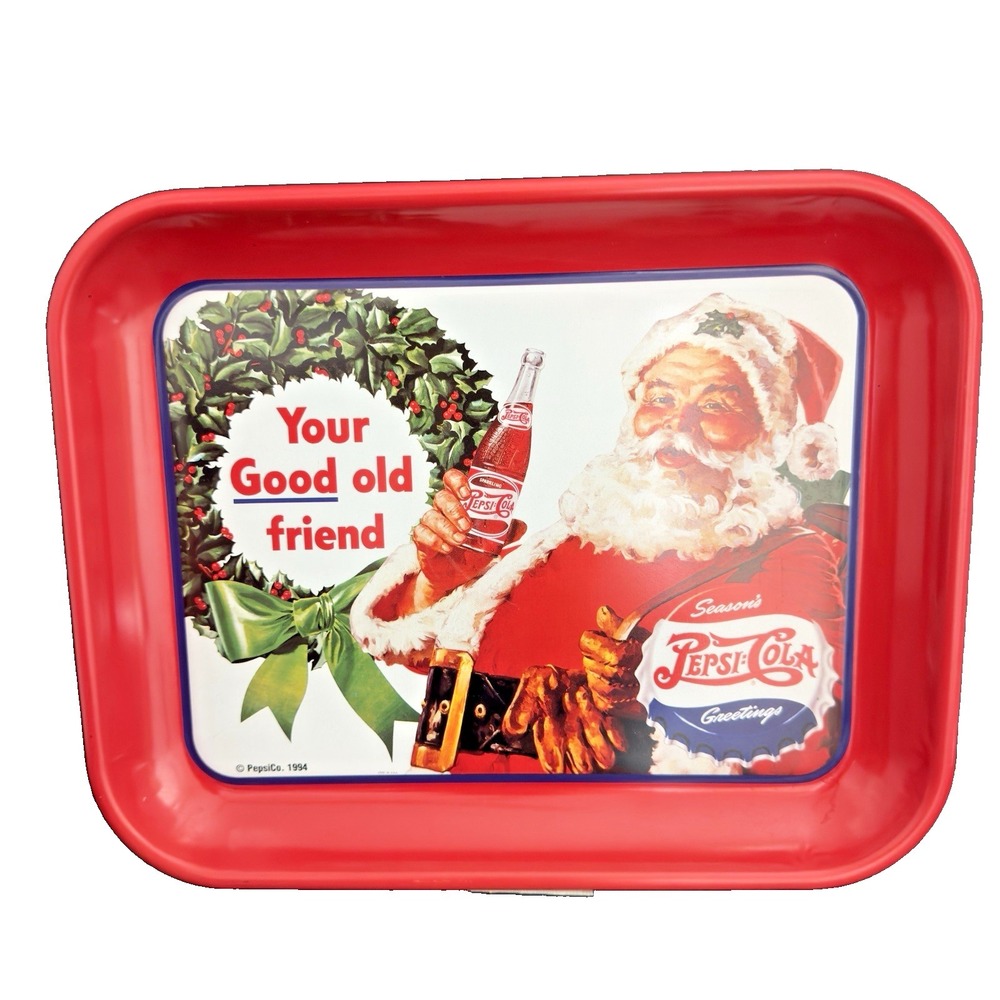 Vintage Christmas Tray Pepsi Cola Santa Claus Tray 1994 RARE Vintage Gift